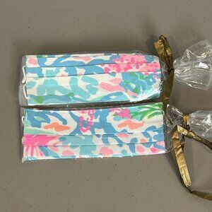 Lilly Pulitzer 2 Adult Face Masks Colorful Tropical Print Cheerful Dopamine